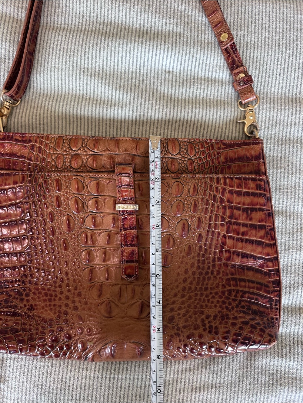 Brahmin Leather Crossbody Shoulder Bag in Pecan Melbourne - Picture 16 of 16